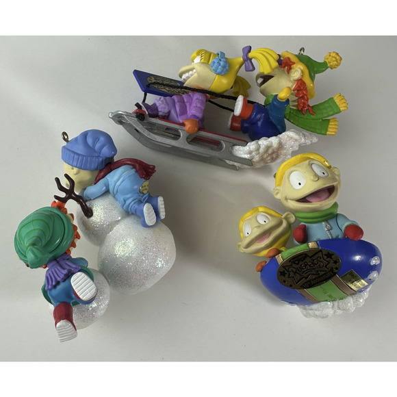 3 Rugrats Christmas Ornaments Tommy Chuckie Angelica Holiday Carlton Cards - Picture 11 of 16